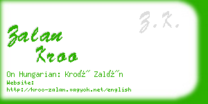 zalan kroo business card